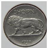 1926 R Albania 1/4 Leku - Rare