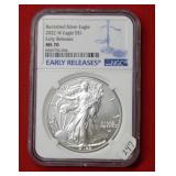 2022 W Silver Eagle - Burnished NGC MS70