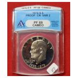 1976 S Ike Dollar VAR 2  ANACS PF69CAMEO