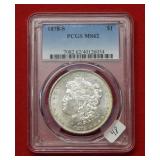 1878 S Morgan Silver Dollar PCGS MS62
