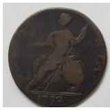 1772 Hibernia Half Cent - Colonial Coin