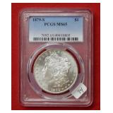 1879 S Morgan Silver Dollar PCGS MS65