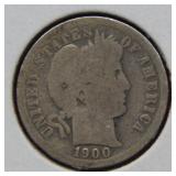1900 O Barber Silver Dime