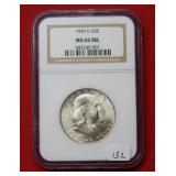 1949 D Franklin Silver Half NGC MS65 FBL