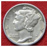 1936 S Mercury Silver Dime Coin