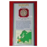 1968 France 10 Franc Coin with Information Card