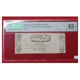 1837 Five Cents Philadelphia PA - PMG 45 EPQ