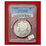 1879 S Morgan 1878 REV PCGS AU55