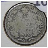 1936 Canada Silver Quarter - Rare with Dot