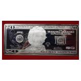 4 oz .999 Fine Silver Jackson $20 Note