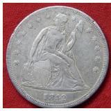 1842 Seated Liberty Silver Dollar - No Motto