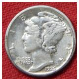 1926 D Mercury Silver Dime