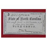 1861 Five Cent Note - State of North Carolina