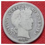 1899 O Barber Silver Dime