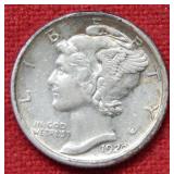 1920 S Mercury Silver Dime