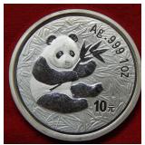 2000 Chinese Panda 10 Yuan 1 Ounce Silver