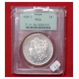 1880 S Morgan Silver Dollar PCGS MS64