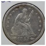1853 Seated Liberty Silver Quarter with Arrows/Ray