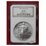 1986 Silver Eagle NGC MS69