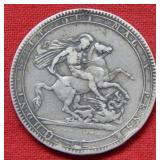1818 Great Britain Nude Warrior Silver Coin