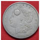 1921 Morgan Silver Dollar with Unique Plug