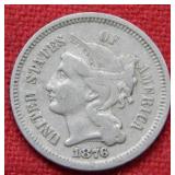 1876 Three Cent Nickel Coin