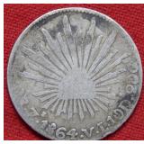 1864 Mexico 2 Reales