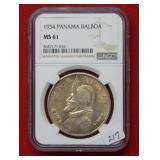 1934 Panama Balboa NGC MS61