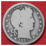 1895 O Barber Silver Quarter Coin