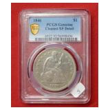 1846 Seated Liberty Dollar PCGS XF Details