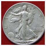 1934 S Walking Liberty Silver Half Dollar