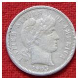 1905 Barber Silver Dime