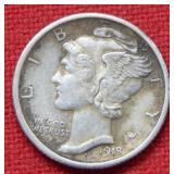 1918 Mercury Silver Dime Coin