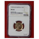 1938 D/D Buffalo Nickel NGC MS66