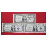 (3) 1935 E $1 Silver Certificates