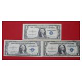 (3) 1935 E $1 Silver Certificate