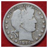 1914 Barber Silver Half Dollar