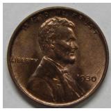 1930 Lincoln Wheat Cent - Red/Brown