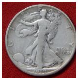 1919 S Walking Liberty Silver Half Dollar