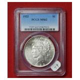 1922 Peace Silver Dollar PCGS MS62