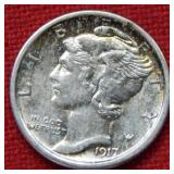 1917 Mercury Silver Dime - Early Date