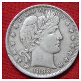 1893 Barber Silver Half Dollar