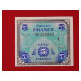 1944 Five Franc Replacement - Military Payment