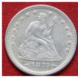 1873 Seated Liberty Quarter with Arrows