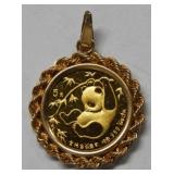 1985 1/20 .999 Gold Panda with Pendant Bezel