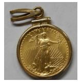 1/10 oz Gold American Eagle with Gold Filled Bezel