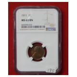 1911 Lincoln Wheat Cent MS63 BN