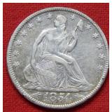 1854 Seated Liberty Half Dollar with Arrows