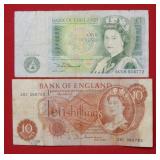 (2) 1971-82 1 Pound& 1990-92 10 Shillings GB Notes