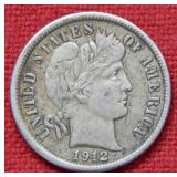 1912 Barber Silver Dime